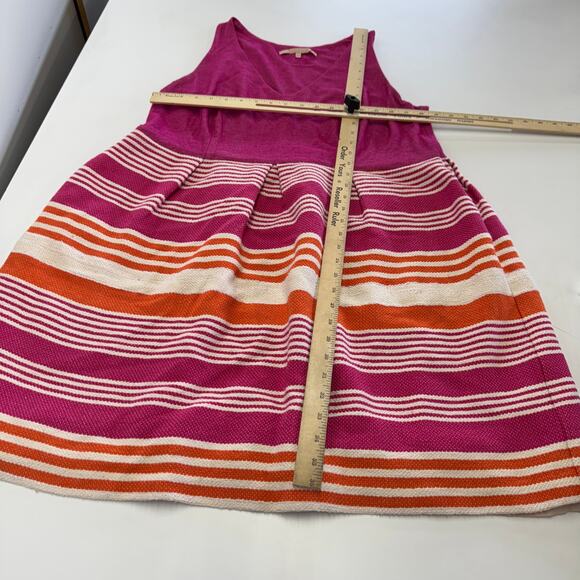 Hutch Dress Womens‎ 14W Pink Orange Striped Knit Stretch Pockets Mini - Picture 5 of 8